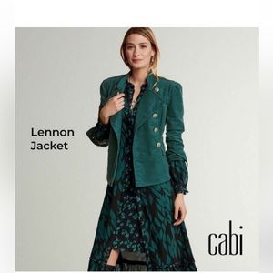 Cabi  teal Green Lennon Corduroy Jacket Gold Buttons Military Small